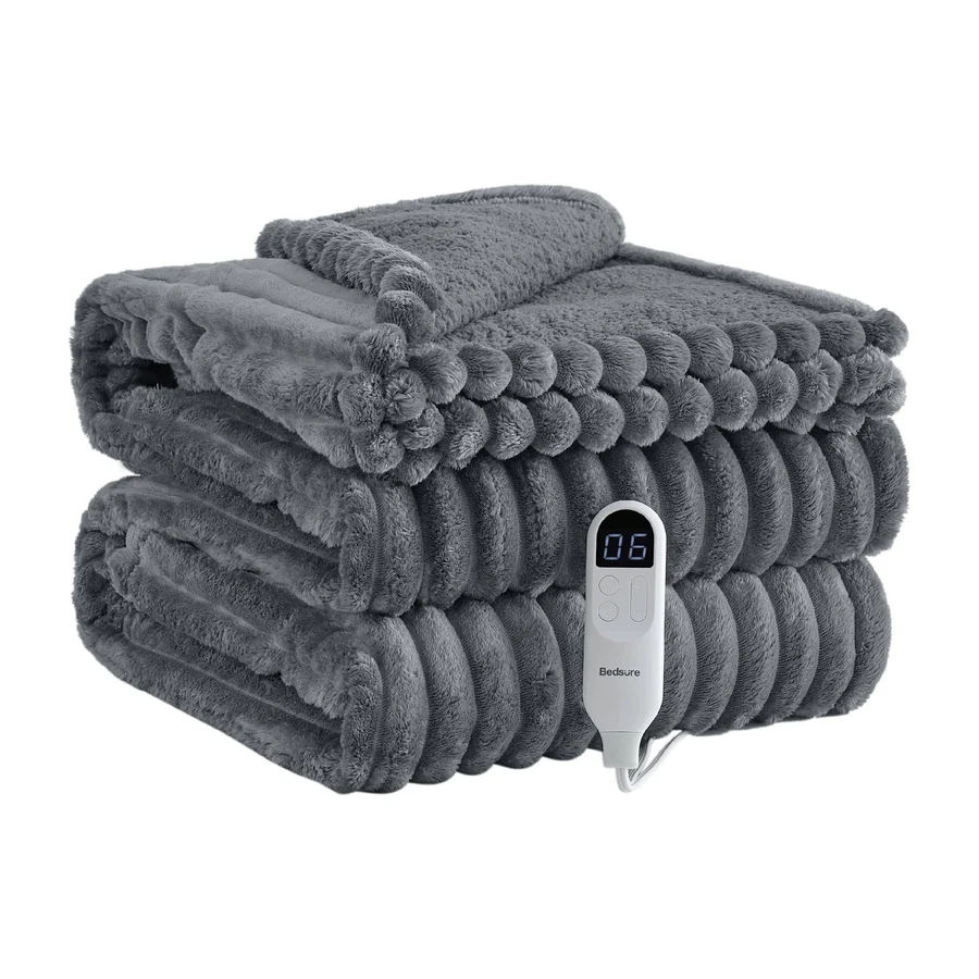 Bedsure GentleSoft Solid Flannel Heated Blanket